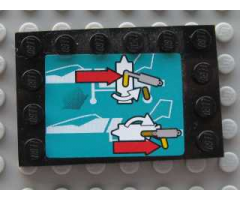 Tile, Modified 4 x 6 with Studs on Edges with Red Arrows and Moving Pattern (Sticker) - Set 8450