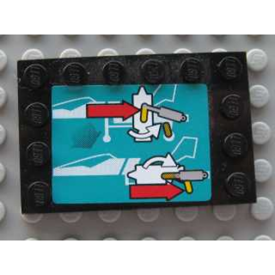 Tile, Modified 4 x 6 with Studs on Edges with Red Arrows and Moving Pattern (Sticker) - Set 8450