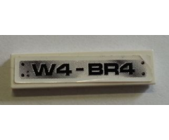 Tile 1 x 4 with 'W4-BR4' Pattern (Sticker) - Set 8258