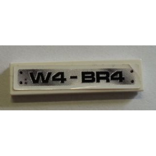 Tile 1 x 4 with 'W4-BR4' Pattern (Sticker) - Set 8258