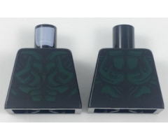 Torso Alien with Dark Green Armor Scales Pattern