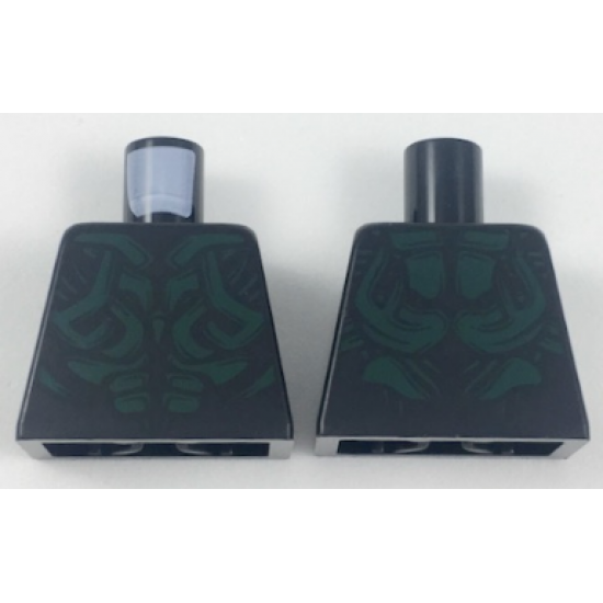 Torso Alien with Dark Green Armor Scales Pattern