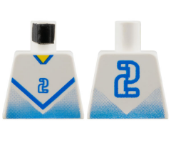 Torso Soccer Blue Chevron and No. 2 Front and Back Pattern