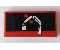 Tile 2 x 4 with Crane Arm Movement 2 Pattern (Sticker) - Set 42043