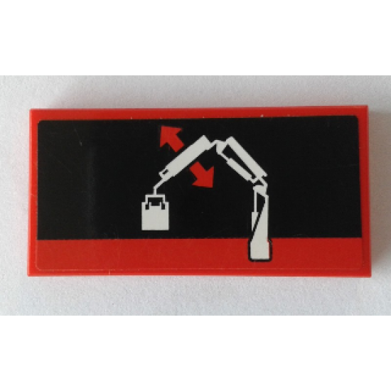 Tile 2 x 4 with Crane Arm Movement 2 Pattern (Sticker) - Set 42043