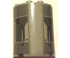 Cylinder Half 2 x 4 x 4 with Engine Detail Pattern on Left and Right Sides (Stickers) - Set 7191