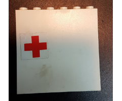 Brick 1 x 6 x 5 with Red Cross Pattern (Sticker) - Set 231-1