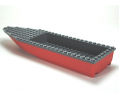 Boat Hull Unitary 28 x 8 Base with Dark Bluish Gray Boat Hull Unitary 28 x 8 Top (92710 / 92711)
