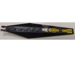 Hinge Plate 3 x 12 with Angled Side Extensions and Tapered Ends with Silver and Yellow Circuit Pattern (Sticker) - Set 8117