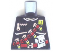 Torso Dino Vest with Dark Red Harness, 4 Bullets Pattern