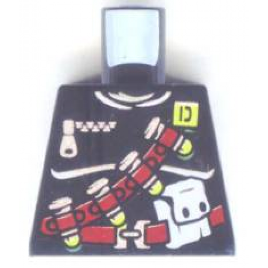 Torso Dino Vest with Dark Red Harness, 4 Bullets Pattern