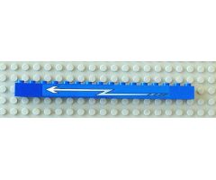 Brick 1 x 16 with White Zigzag Arrow Left Pattern (Sticker) - Sets 4560 / 4561