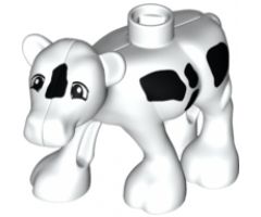 Duplo, Animal Cow Baby Calf, Walking, Black Spots, Eyes Squared