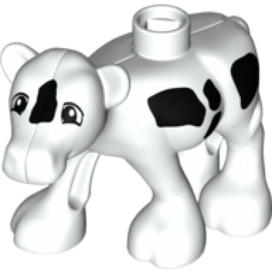 Duplo, Animal Cow Baby Calf, Walking, Black Spots, Eyes Squared