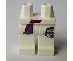Hips and Legs with Dark Purple and Red Sash, Silver Robotic Leg under Tear Pattern