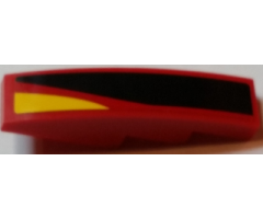 Slope, Curved 4 x 1 with Black, Red and Yellow Stripes Pattern Model Right Side (Sticker) - Set 75908