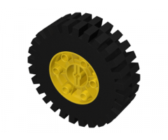 Wheel & Tire Assembly 24 x 43 Technic with Black Tire 24 x 43 Technic (3739 / 3740)