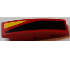 Slope, Curved 4 x 1 with Black, Red and Yellow Stripes Pattern Model Left Side (Sticker) - Set 75908