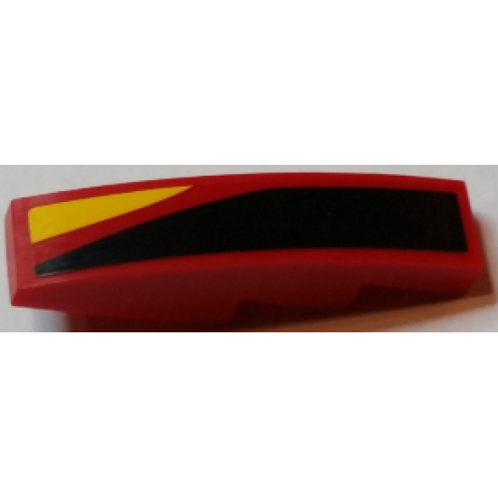 Slope, Curved 4 x 1 with Black, Red and Yellow Stripes Pattern Model Left Side (Sticker) - Set 75908