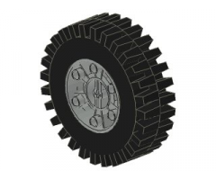 Wheel & Tire Assembly 24 x 43 Technic with Black Tire 24 x 43 Technic (3739 / 3740)