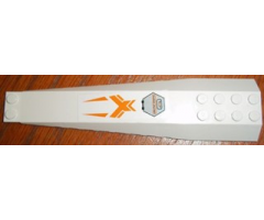 Wedge 16 x 4 Triple Curved with Orange Decoration and Gray Access Panel Pattern (Sticker) - Set 7692