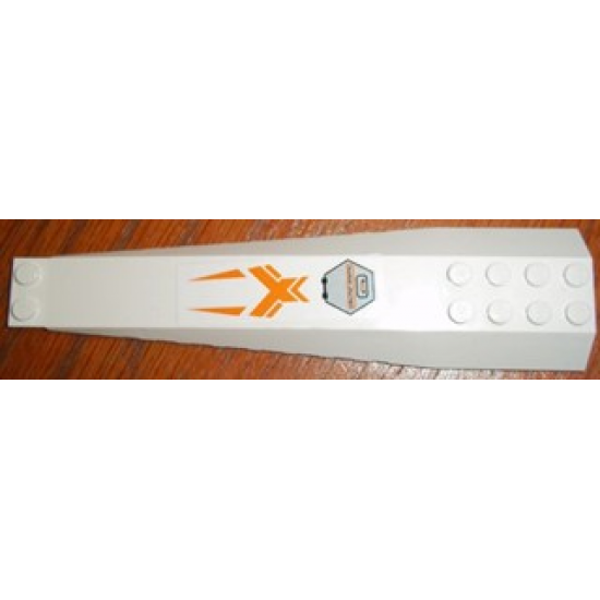 Wedge 16 x 4 Triple Curved with Orange Decoration and Gray Access Panel Pattern (Sticker) - Set 7692