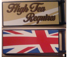 Flag 7 x 3 with Rod with 'High Tea Requires' / Partial United Kingdom Flag (Union Jack) Pattern Model Back RightSide (Stickers) - Set 10258