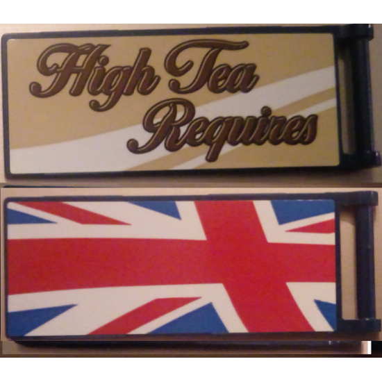 Flag 7 x 3 with Rod with 'High Tea Requires' / Partial United Kingdom Flag (Union Jack) Pattern Model Back RightSide (Stickers) - Set 10258