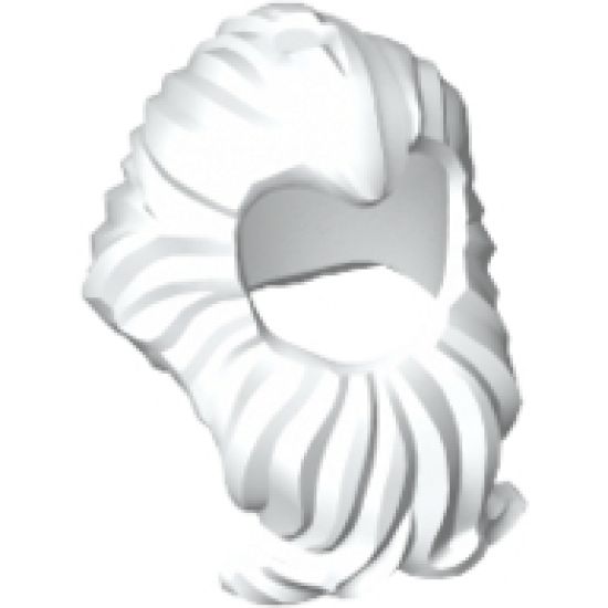 Minifigure, Hair Swept Back with Long Beard