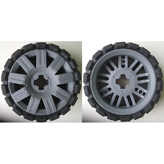 Wheel & Tire Assembly 72 x 34 with Black Tire 94 x 40 Balloon Offset Tread
