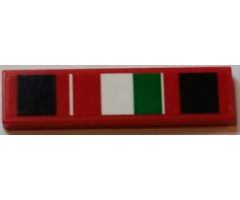 Tile 1 x 4 with Italian Flag and Black Squares on Red Background Pattern (Sticker) - Set 75908