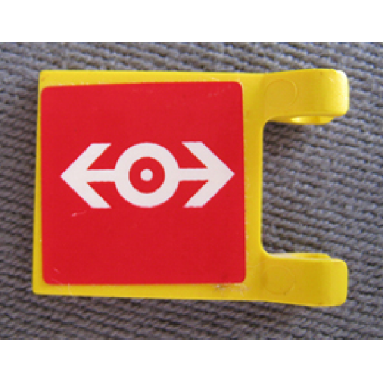 Flag 2 x 2 Square with Train Logo White on Red Background Pattern on Both Sides (Stickers) - Set 4556