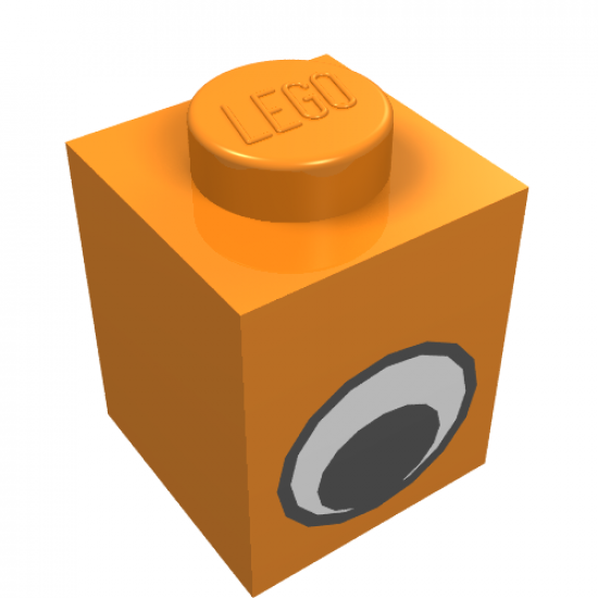 Brick 1 x 1 with Eye Simple Black and White Pattern