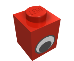 Brick 1 x 1 with Eye Simple Black and White Pattern