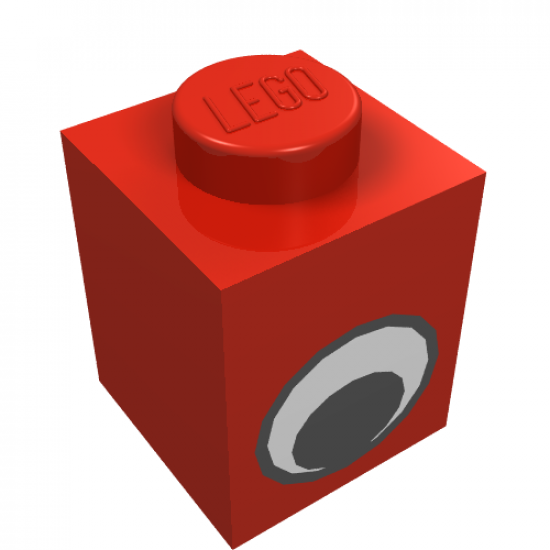 Brick 1 x 1 with Eye Simple Black and White Pattern