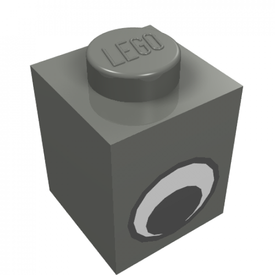 Brick 1 x 1 with Eye Simple Black and White Pattern
