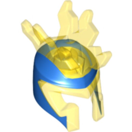 Minifigure, Headgear Helmet Electrolyzer with 6 Lightning Bolts and Blue Printed Surface Pattern