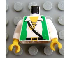Torso Pirate Green Vest, Open Shirt, and Black Crossbelt Pattern / White Arms / Yellow Hands