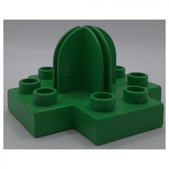 Duplo, Plate 4 x 4 with 2 x 2 x 2 dome top and cross cut slots