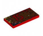 Tile 2 x 4 with Red '15' and Exhaust Pipes and Mud Splotches Pattern Model Right Side