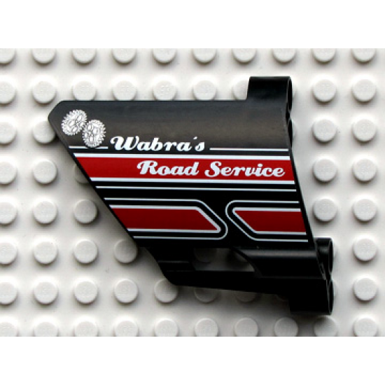Technic, Panel Fairing #23 Large Short, Small Hole, Side B with 'Wabra's Road Service' Pattern (Sticker) - Set 8285