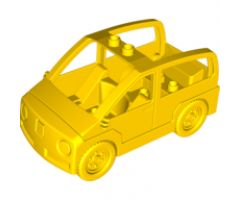Duplo, Vehicle Car with 2 Studs on Roof, Dark Bluish Gray Base and 'Post' Pattern