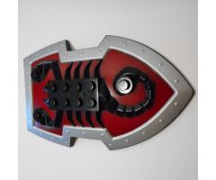 Large Figure Part Shield, 2 x 4 Brick Relief, Vladek Scorpion with Dark Red and Silver Pattern
