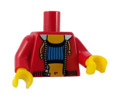 Torso Studios Crop Top and Navel Pattern - LEGO Logo on Back / Red Arms / Yellow Hands