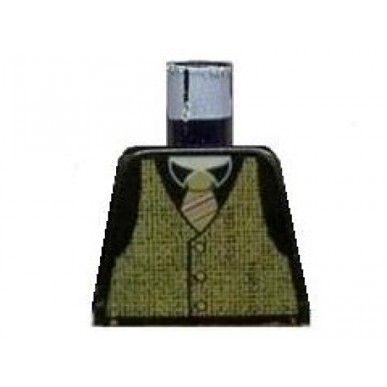 Torso Speed Racer Tweed Vest with Rep Striped Tie Pattern