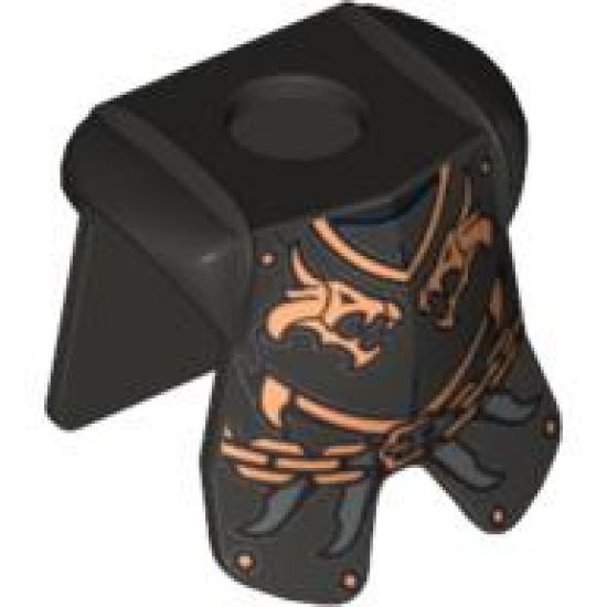 Minifigure, Body Wear Armor Breastplate with Leg Protection, Kingdoms Dragon Heads and Chain Pattern