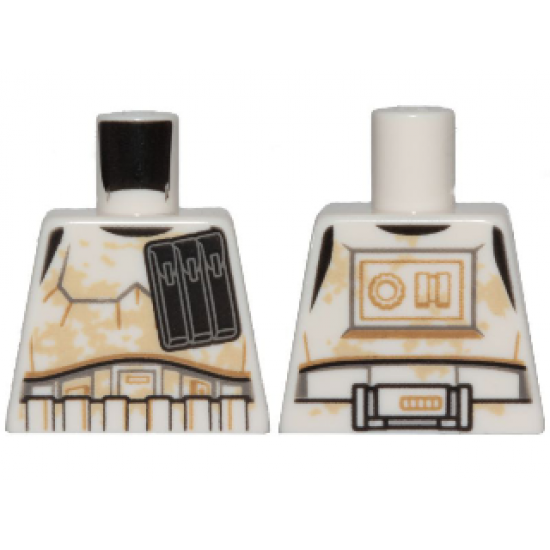 Torso SW Armor Stormtrooper, Wide Black Ammo Pouch and Tan Dirt Stains Pattern