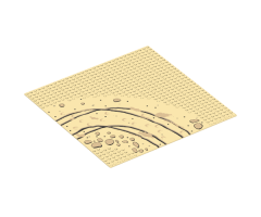 Baseplate, Road 32 x 32 7-Stud Curve with Rocks and Ruts Pattern
