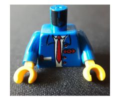 Torso Train Suit Open, Notepad, Red Long Tie and Logo Pattern / Blue Arms / Yellow Hands