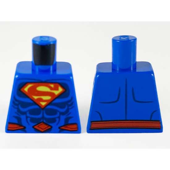 Torso Red and Yellow Superman Logo, Dark Blue Muscles, Red Belt Pattern